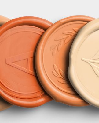Tangerine Vertical Stack of Four Wax Seals with Design 02 PNG Image High Resolution.jpg