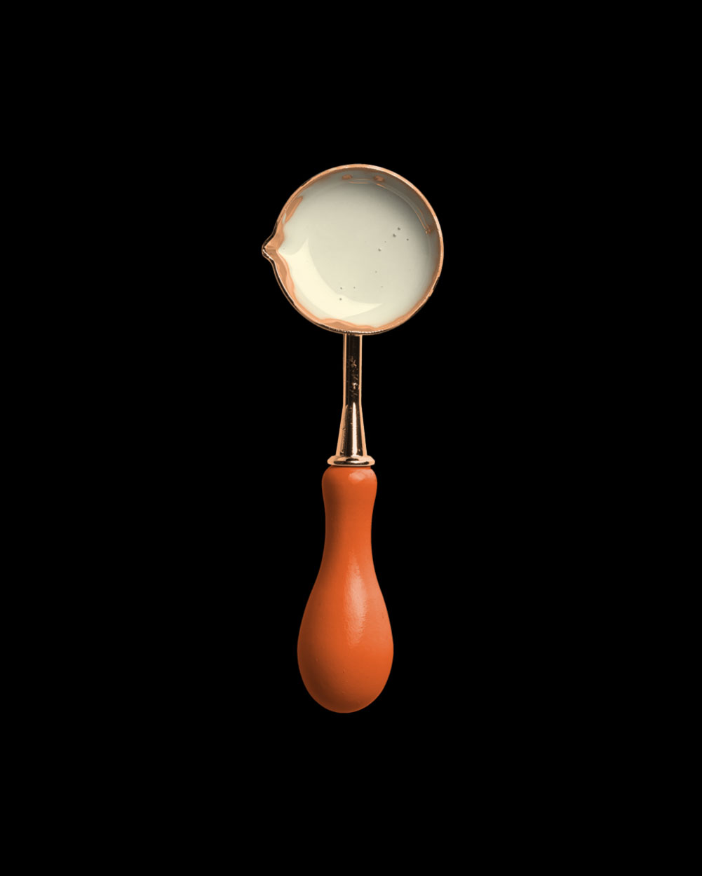 Tangerine Wax Melting Spoon with Wax 04 PNG Image Isolated Object.jpg