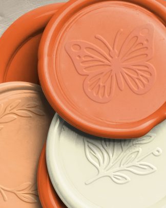 Tangerine Wax Seals in Ceramic Bowl with Design 02 PNG Image High Resolution.jpg