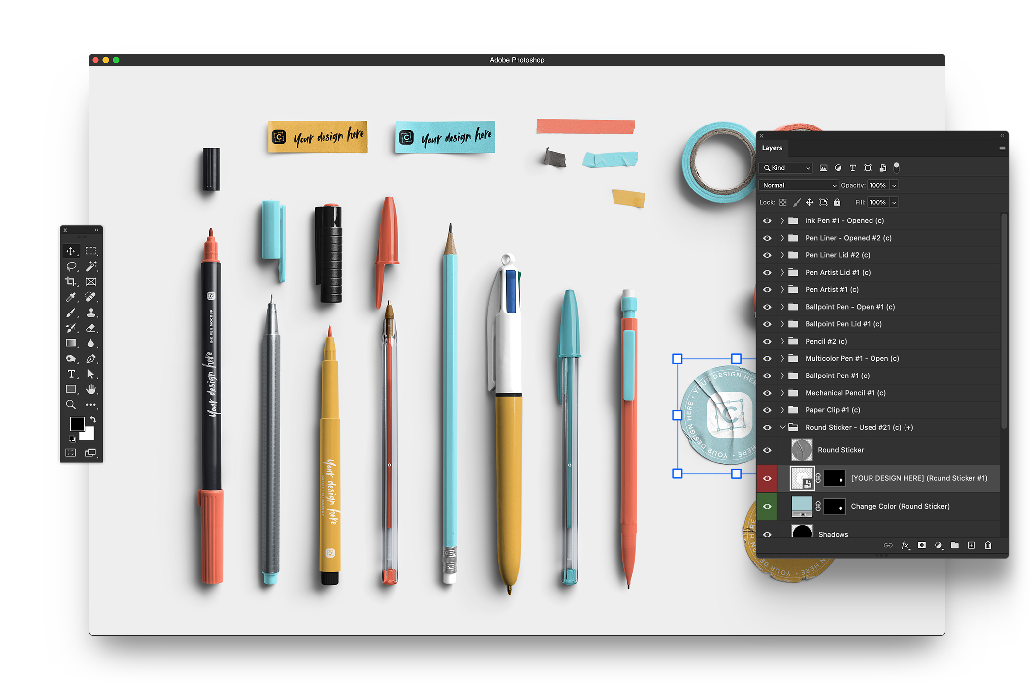Saffron Markers and Washi Toolkit Editable Objects Pack 05 Layered PSD Mockup.jpg