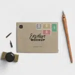 Envelope Mockup with Postage Stamps and Calligraphy Pen 01 Thumbnail.jpg