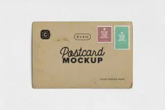 Vintage Postcard with Postage Stamps Mockup 01 Thumbnail.jpg