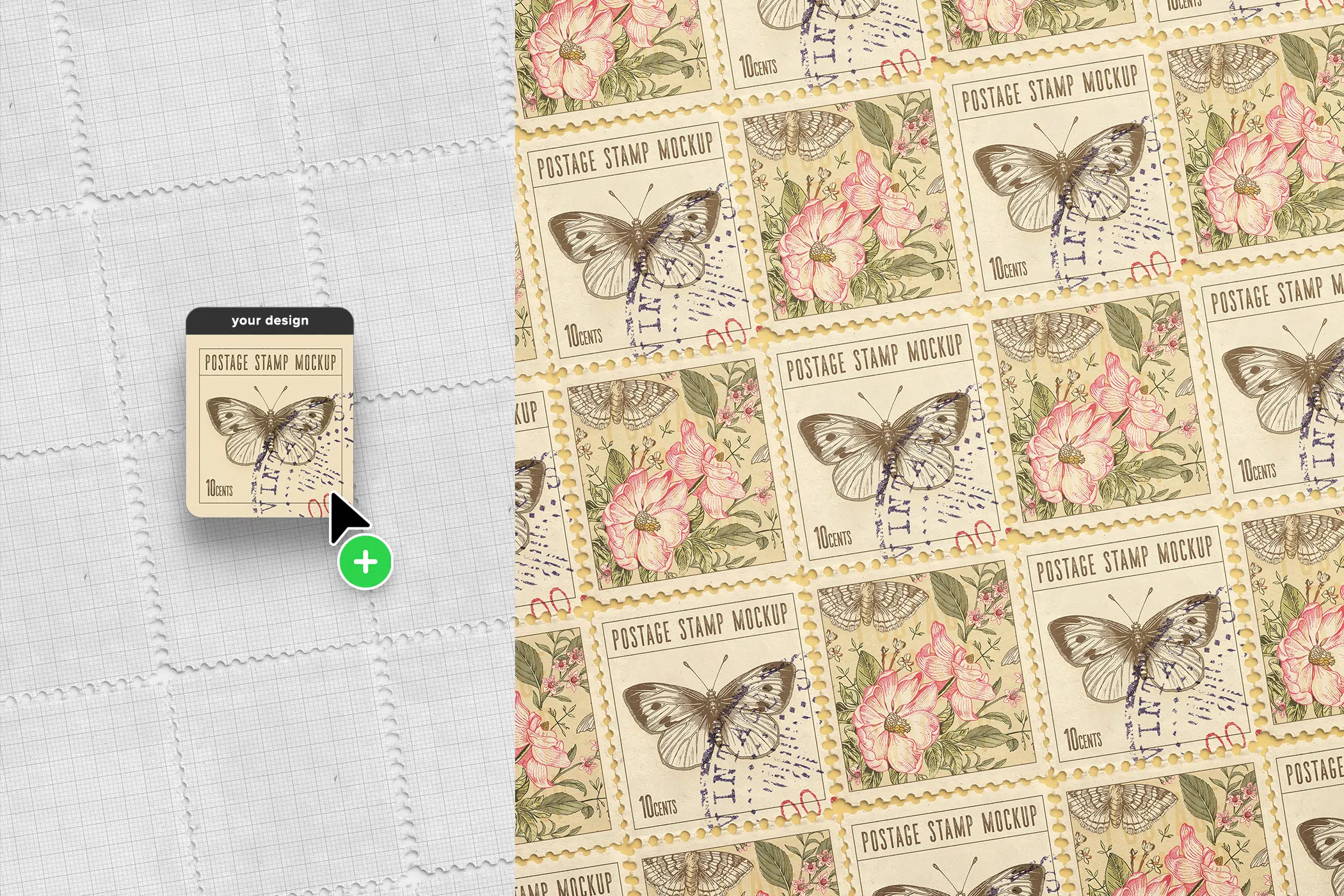 Postage Stamp Mockup Grid Pattern 05 Add your design.jpg
