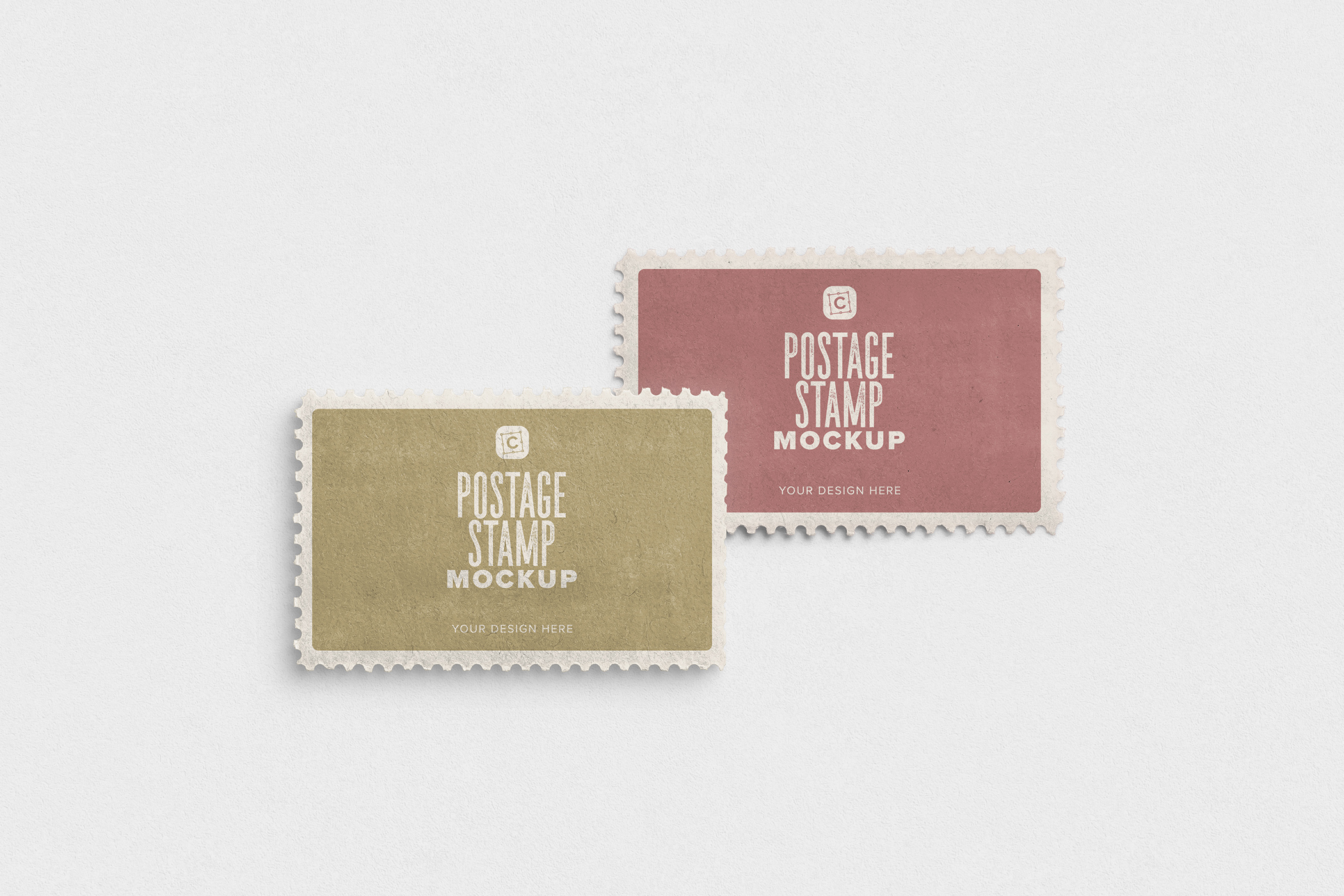 Two Horizontal Vintage Postage Stamp Mockup 07 PSD Mockup Scene.jpg