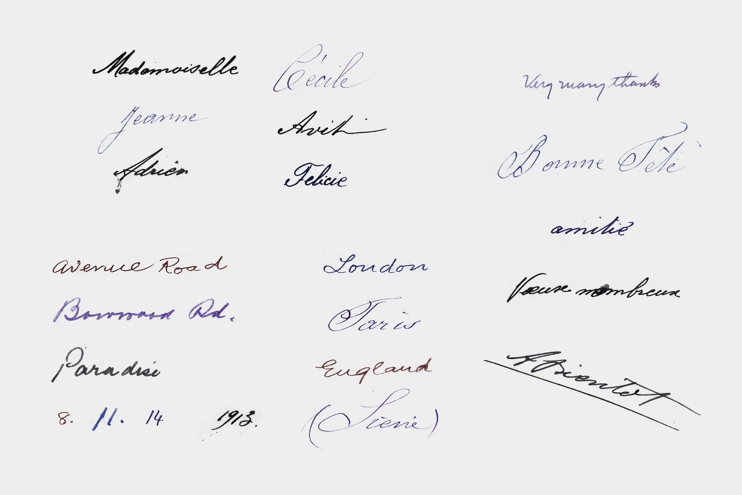 Vintage Postal Ephemera Overlay Kit Handwritten Words